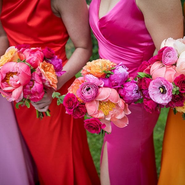 colorful bridesmaid bouquets