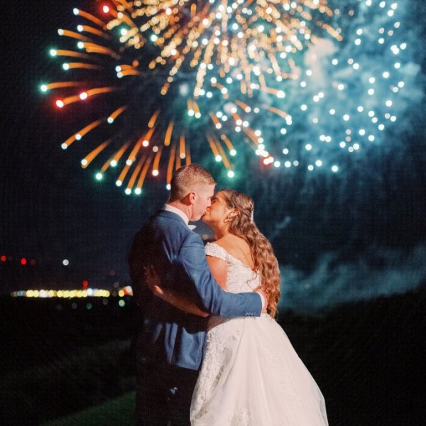 fireworks wedding photo