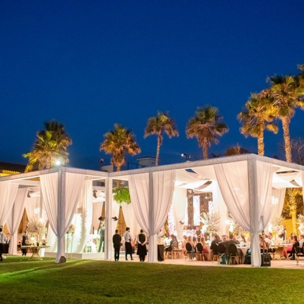 modern wedding reception tent