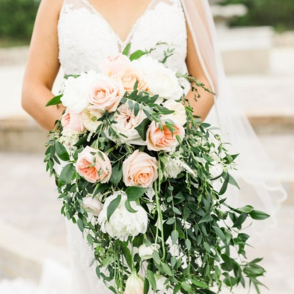 bridal bouquet with greenery