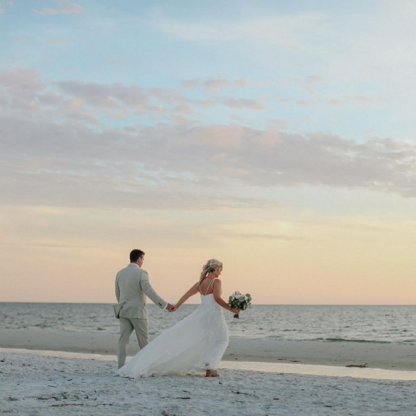 sunset beach wedding photo florida