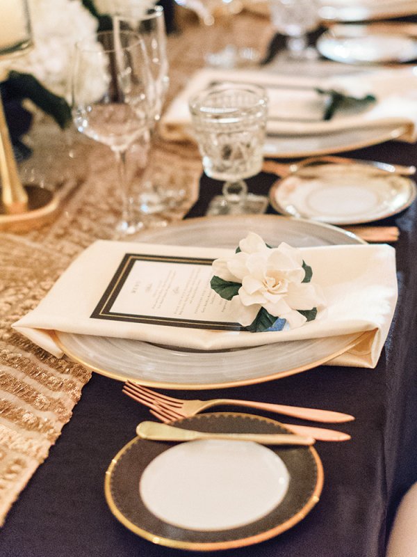 Black and Gold Wedding Table Setting black and gold wedding table setting