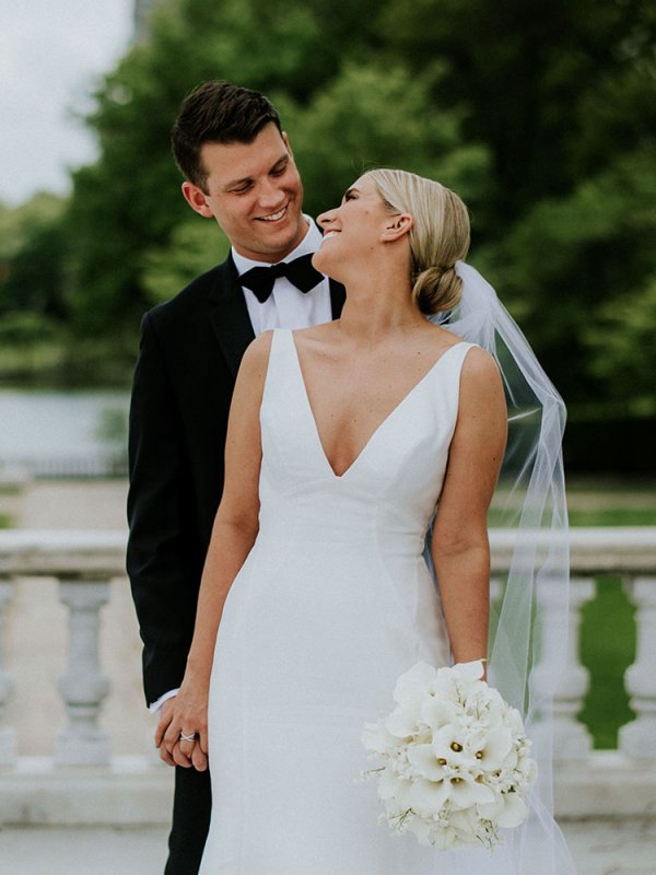 Bride and Groom Smiling Bride and Groom Smiling