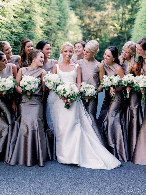 Bridal Party Metallic Mermaid Gowns bridal party metallic mermaid gowns