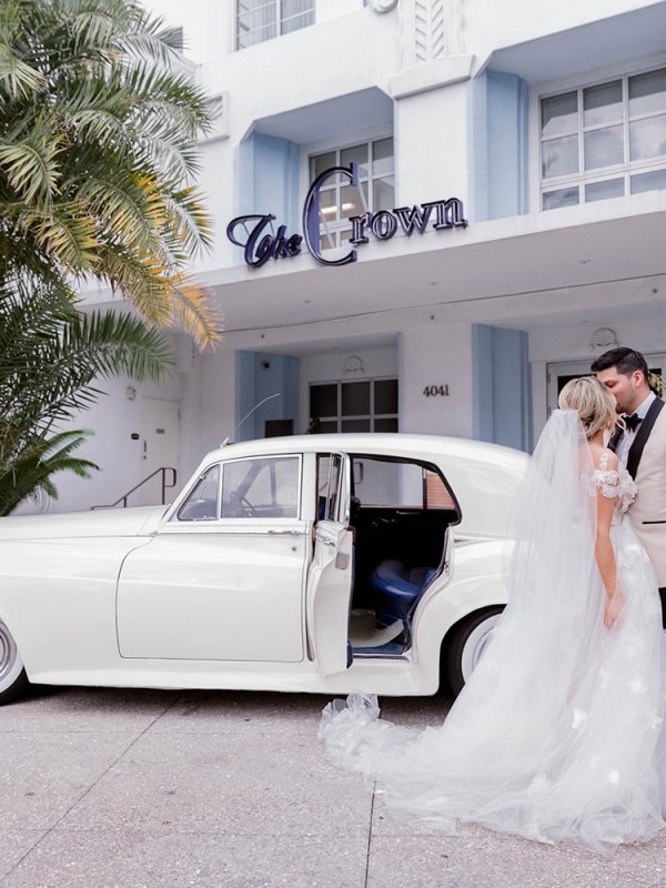 Vintage car transportation for bride and groom Vintage car transportation for bride and groom