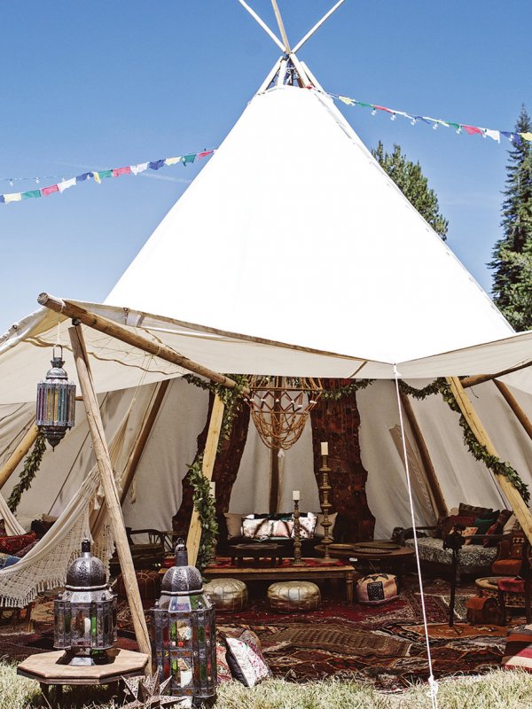 Bohemian tented wedding ceremony Bohemian tented wedding ceremony