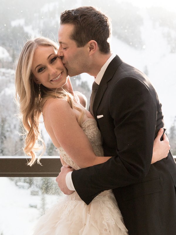 Winter Wedding Bride and Groom winter wedding bride and groom