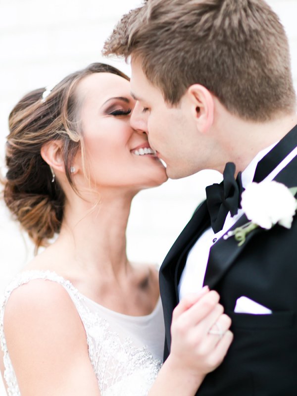 Bride and Groom Kissing bride and groom kissing