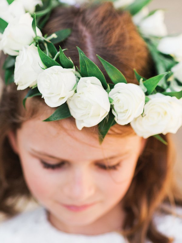 Flower Girl with Floral Wreath Crown flower girl with floral wreath crown