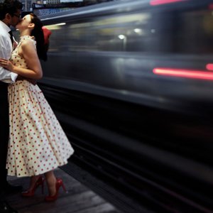 train engagement photo